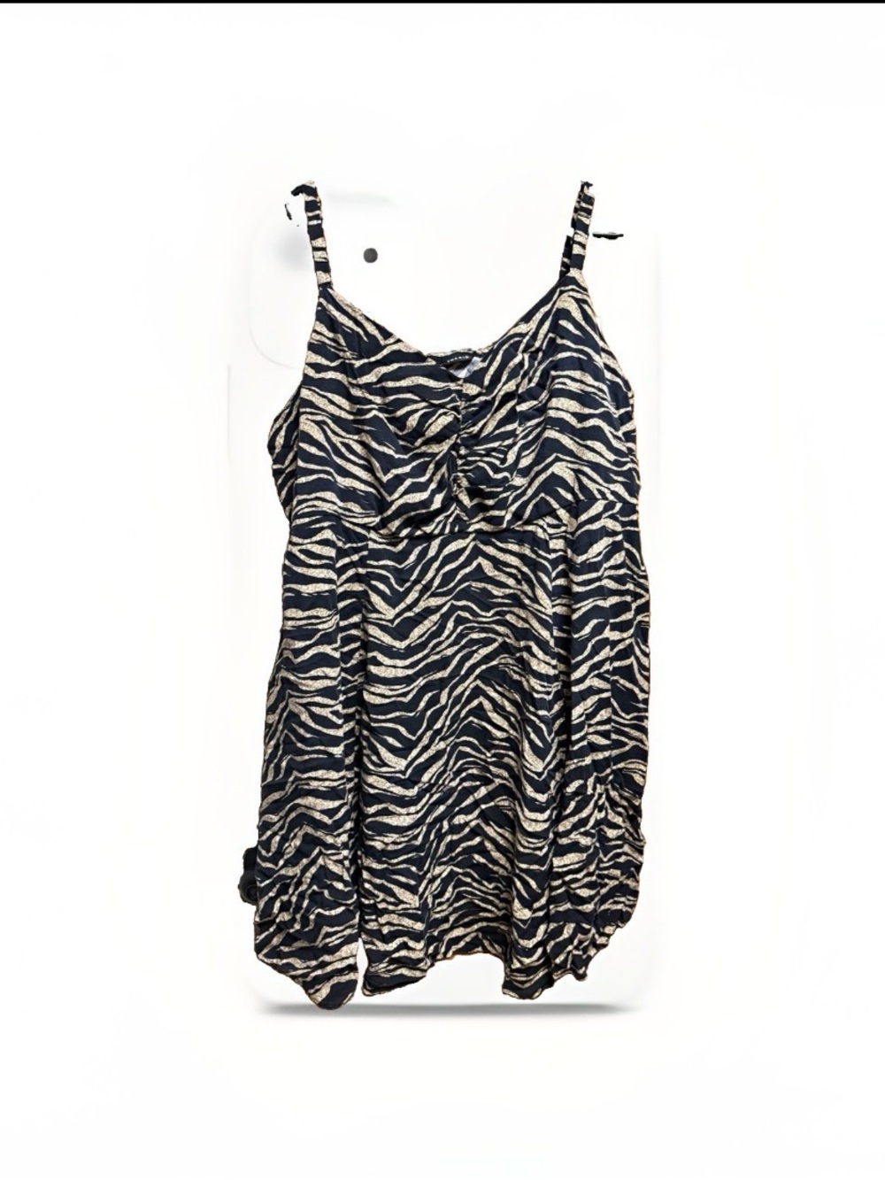 Black and Cream Zebra Print Spaghetti Strap Dress 3X 4X No Size Tag